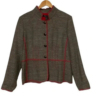 Etcetera Womens Wool Blend Gray Blazer